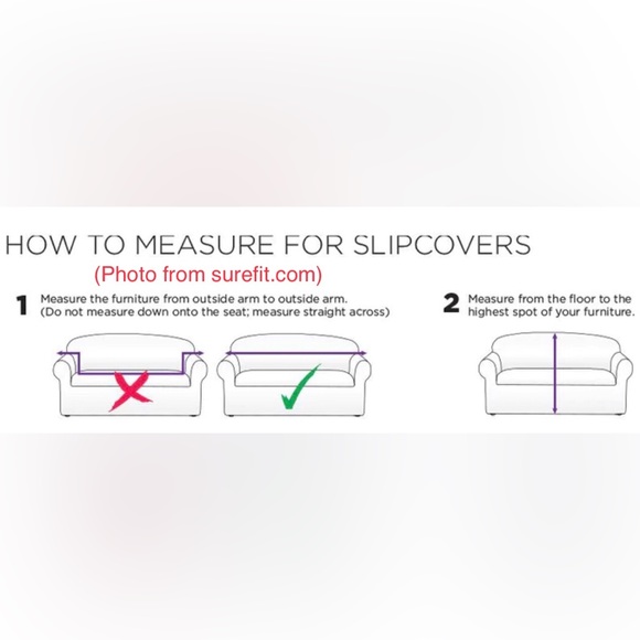 SURE FIT Sage Green Stretch Pique Chair (T-Cushion) and Ottoman Slipcovers NWOT - Picture 10 of 15